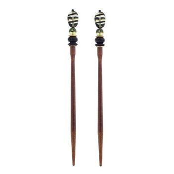 Mei Fa - Hairstyx - Caspian - Long Brown Hairsticks - (Set of 2)