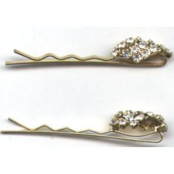 Austrian Crystal Cluster Hairpins - Gold