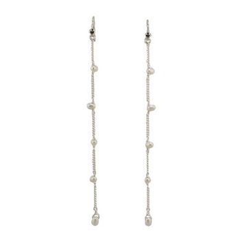 Chan Luu - Long Dangle Freshwater Pearl Earrings - White - (Pair)