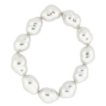 Chan Luu - Vintage Glass Pearl Bracelet - Grey