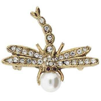 Ciner - Jeweled Dragonfly - Dragonfly w/Swarovski Pearl Head - Brooch Pin (1)