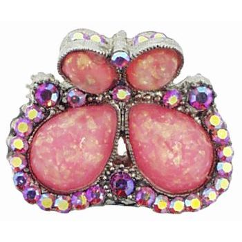 HB HairJewels - Hip Clips - Small Butterfly Enamel & Crystal Jaw - Pink (1)