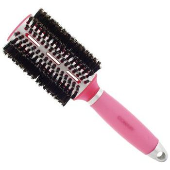 Conair - Tourmaline Gel Grips Large Boar Round Brush - Pink (1)