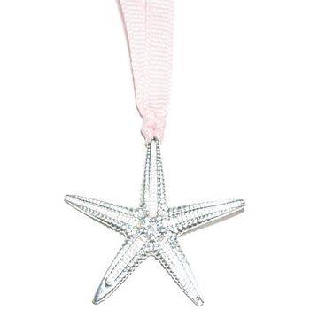 Elizabeth Brady - Sterling Silver Starfish on Pastel Pink Grosrain Ribbon