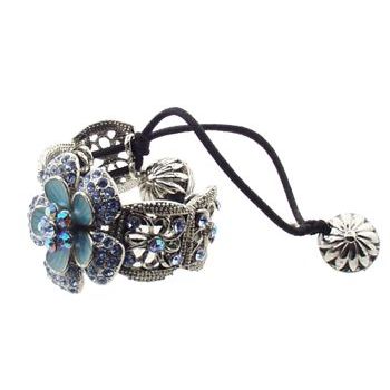 Medusa's Heirlooms - Enamel Estate Flower Pony Wrap - Blue (1)