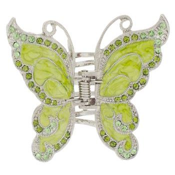 Karen Marie - Enamel Swirl Butterfly Jaw Clip - Lime (1)