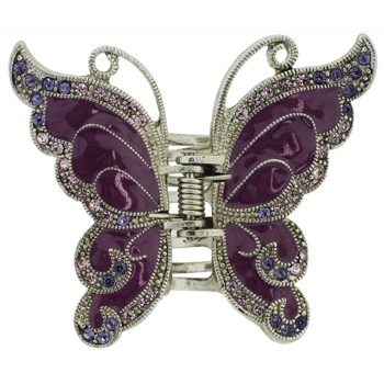Karen Marie - Enamel Swirl Butterfly Jaw Clip - Grape (1)
