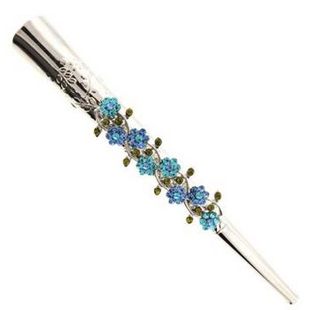 Karen Marie - Crystal Mini Flower Vine Silver Jaw - Shades of Blue (1)