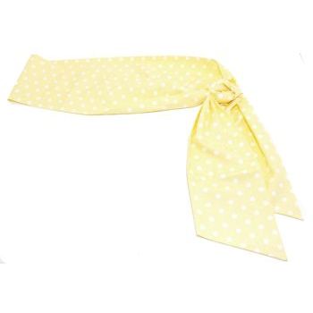 Frank & Kahn - Cotton Sash Belt - Yellow & White Polka Dot - 4 1/4inch Wide x 63inch