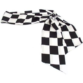 Frank & Kahn - Silk Sash Belt - Black & White Checkered - 4 1/4inch Wide x 63inch