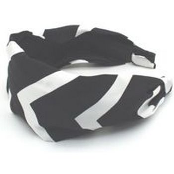 Frank & Kahn - Silk Scarf Headband - Black w/White Accents - 2 7/8inch Wide