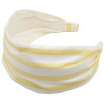 Frank & Kahn - Cotton Headband - Yellow & White Stripe - 2 7/8inch Wide