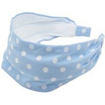 Frank & Kahn - Cotton Headband - Blue & White Polka Dot - 2 7/8inch Wide