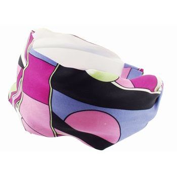 Frank & Kahn - Pucci Inspired Silk Headband - Fuschsia w/Black,Pink & Green (1)