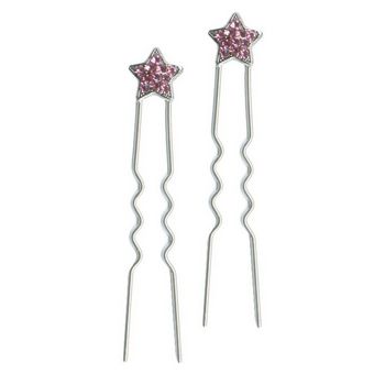 HB HairJewels - Mini French Star Hairpin - Rose/Silver