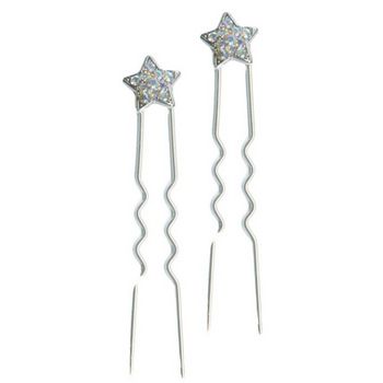 HB HairJewels - Mini French Star Hairpin - White AB/Silver