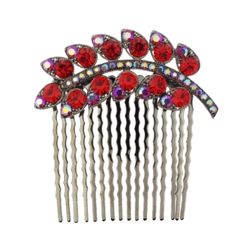 Medusa's Heirlooms - Antique Plume Comb - Garnet (1)