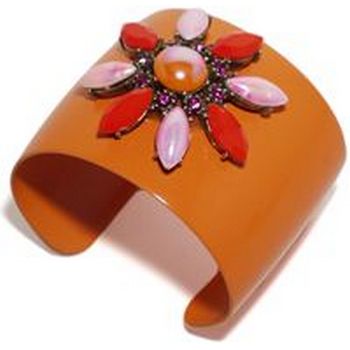 Gerard Yosca - Orange Bracelet Cuff w/Pink & Orange Stones