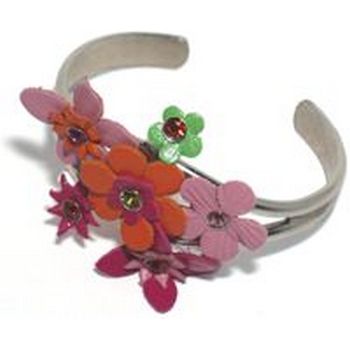 Gerard Yosca - Small Hot Pink Leather Cuff w/Orange Accents