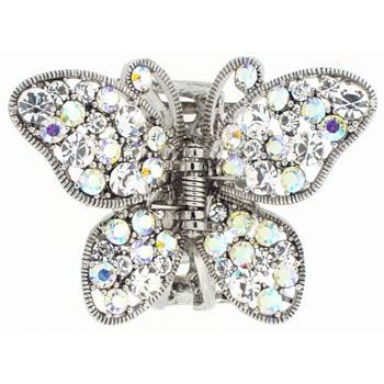 HB HairJewels - Kara Collection - Crystal Butterfly Claw - White & White AB (1)