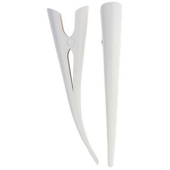 HB HairJewels - Solid White Banana Clips - Set of 2 Clips