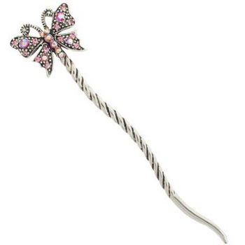 Karen Marie - Regal Butterfly Chignon Pin - Rose (1)