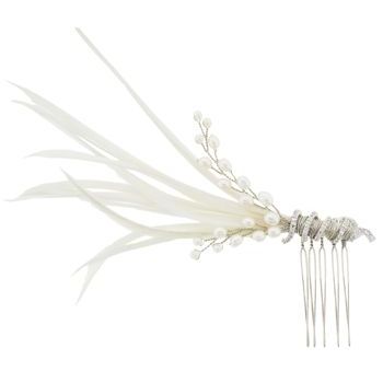 Jane Tran - Comb w/Flowing Feathers & Pearls (1)