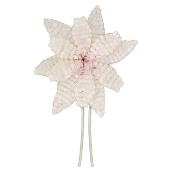 Jane Tran - Multi Petal Beaded Flower Pin - Pink/White  (1)