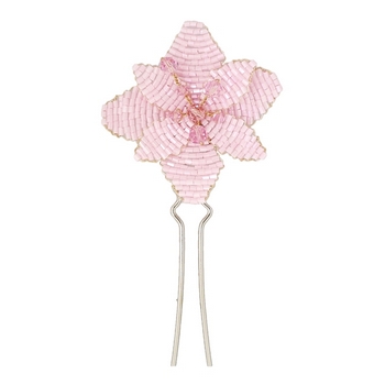 Jane Tran - Beaded Flower Pin - Pink  (1)