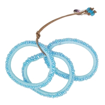 Jane Tran - Beaded Ponytail Holders - Bundle of Three - Blue