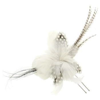 Jane Tran - Feathered Flower Hairpin - White (1)