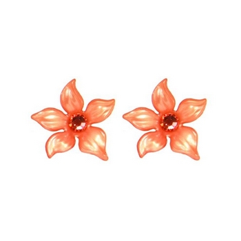 Tarina Tarantino - Iconic Collection - Swarovski Crystal Jasmine Flower Post Earrings - Apricot