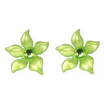 Tarina Tarantino - Iconic Collection - Swarovski Crystal Jasmine Flower Post Earrings - Indian Lime