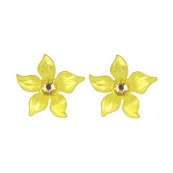 Tarina Tarantino - Iconic Collection - Swarovski Crystal Jasmine Flower Post Earrings - Lemon Drop