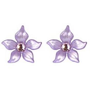 Tarina Tarantino - Iconic Collection - Swarovski Crystal Jasmine Flower Post Earrings - Lilac Crush