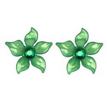 Tarina Tarantino - Iconic Collection - Swarovski Crystal Jasmine Flower Post Earrings - Lucky Clover