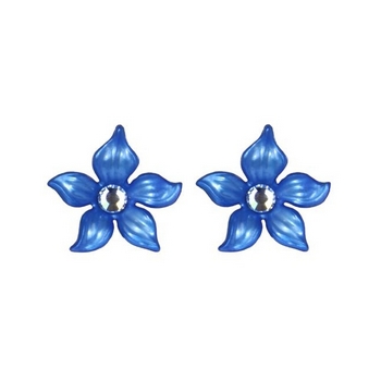 Tarina Tarantino - Iconic Collection - Swarovski Crystal Jasmine Flower Post Earrings - Nile Blue