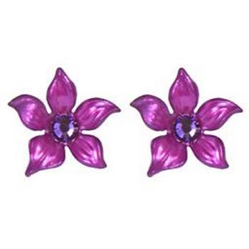 Tarina Tarantino - Iconic Collection - Swarovski Crystal Jasmine Flower Post Earrings - Violet Storm