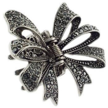 Karen Marie - Crystal Bow Claw Clip - Black (1)