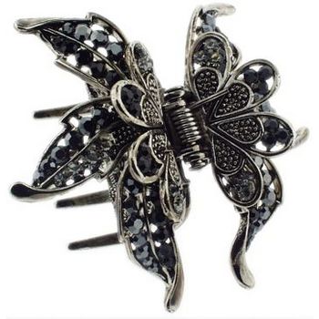 Karen Marie - Filigree Flower Claw - Shades of Black (1)