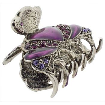 HB HairJewels - Hip Clips - Heart Enamel & Crystal Jaw - Amethyst (1)