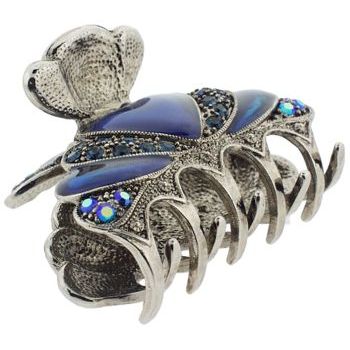 HB HairJewels - Hip Clips - Heart Enamel & Crystal Jaw - Blue Sapphire (1)