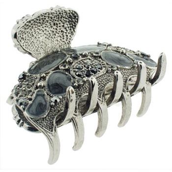 HB HairJewels - Hip Clips - Enamel & Crystal Jaws - Metallic Black Diamond Hued (1)