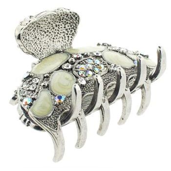 HB HairJewels - Hip Clips - Enamel & Crystal Jaws - Ivory Hued (1)