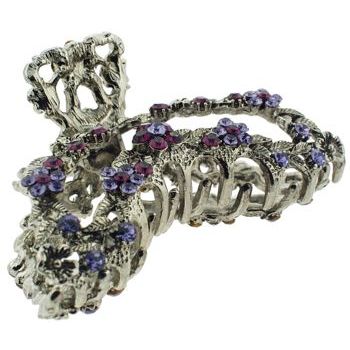 Karen Marie - Ornate Filigree Floral Jaw - Amethyst (1)