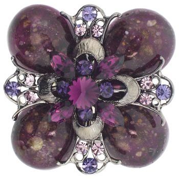 Karen Marie - Marbled Stone Brooch Pin In Amethyst Hues (1)