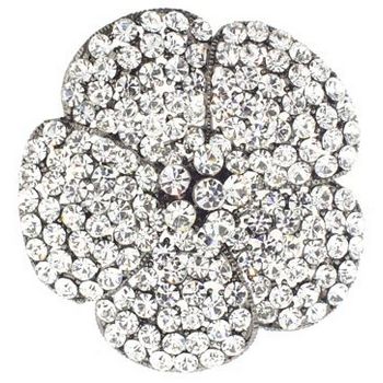 Karen Marie - Pave Vintage Floral Brooch Pin -White Diamond Hue (1)