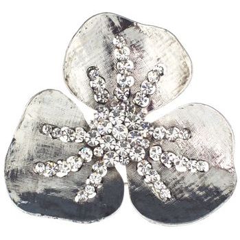 Karen Marie - Silver & Crystal Burst Brooch Pin (1)