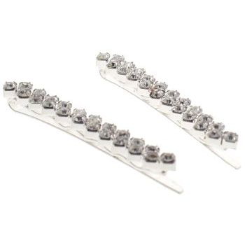 Karen Marie - Bridal Collection - Diamond Shaped Crystal Bobby Pins (Set of 2)