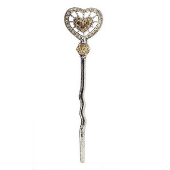 Karen Marie - Ornate Metal Hairstick - Gold & Gold AB (1)